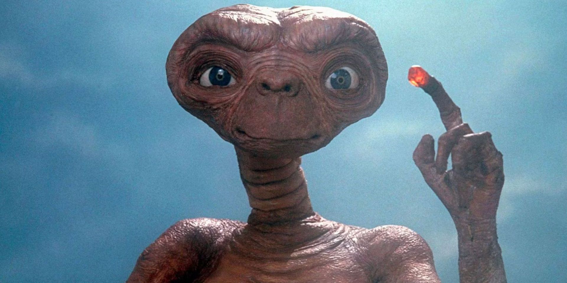 ET with a glowing fingertip in ET the Extra-Terrestrial