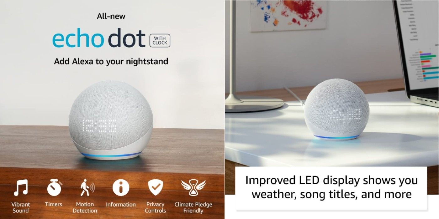 Echo Dot (5th Gen, 2022 Release) with clock on Amazon
