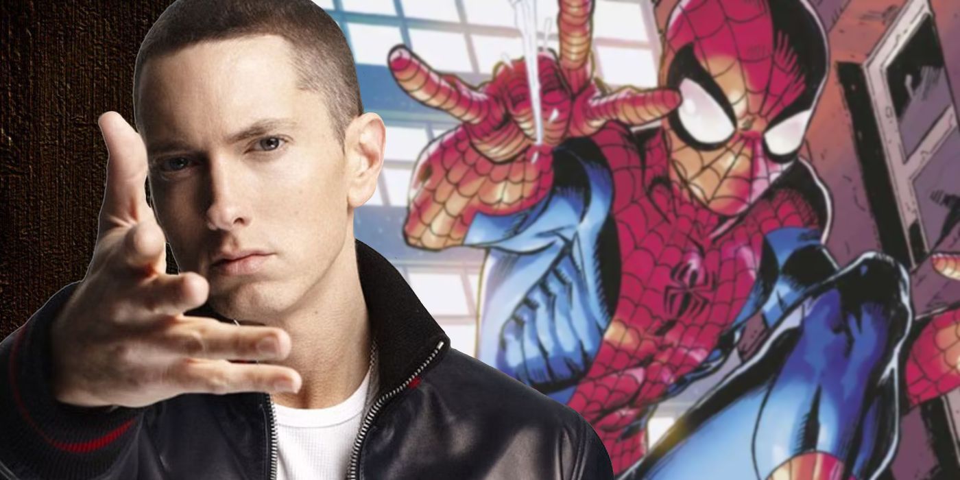 Spider-Man Faces Eminem in Rap Battle in Official Marvel Art