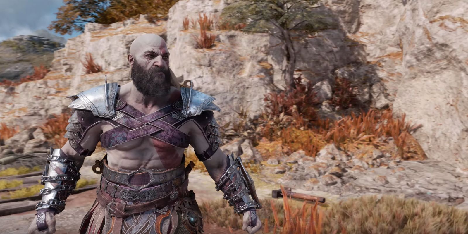 The Enlightenment armor set worn by Kratos in God of War Ragnarok.