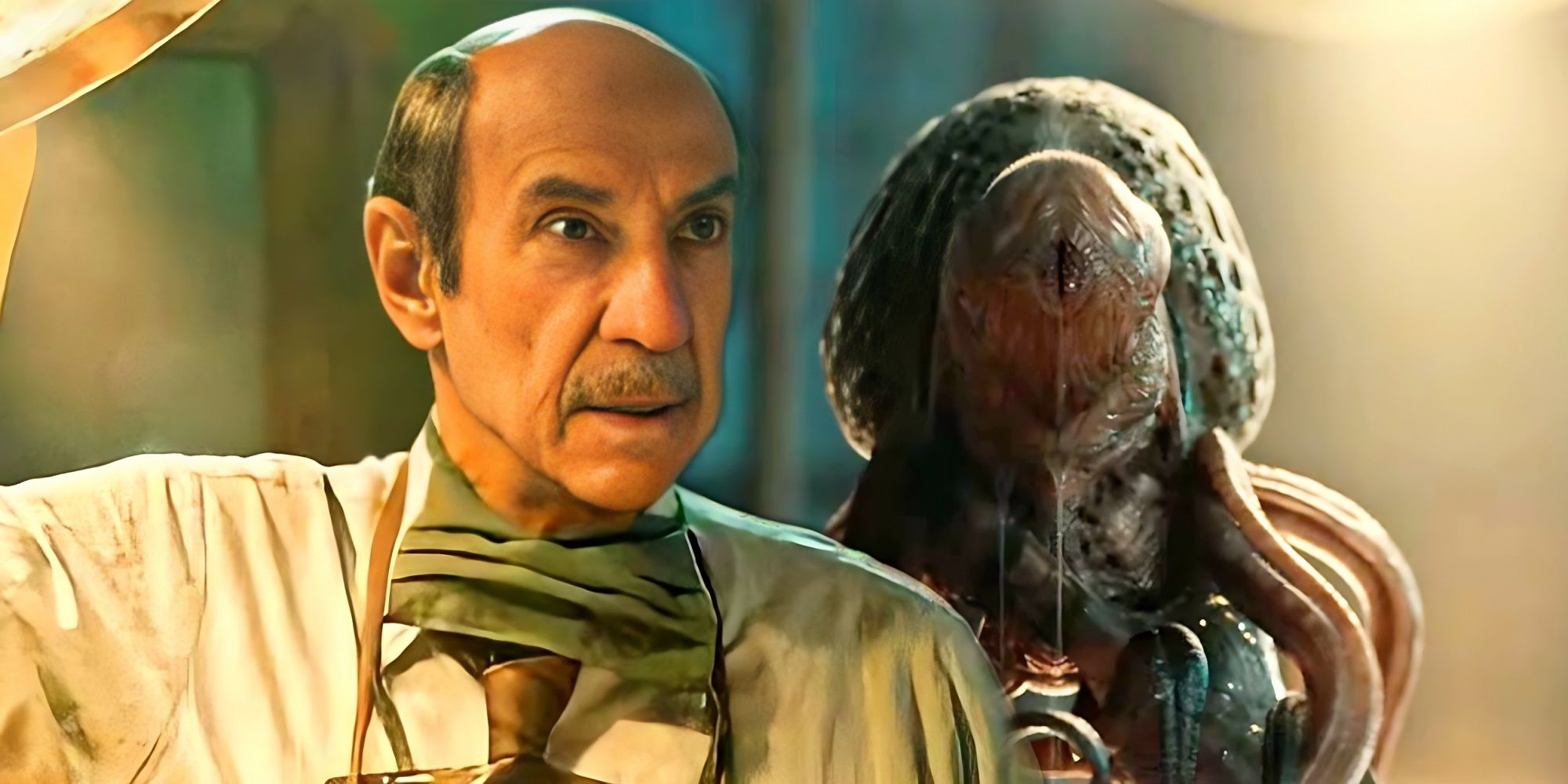 F. Murray Abraham as Carl with Alien in Cabinet of Curiosities The Autopsy