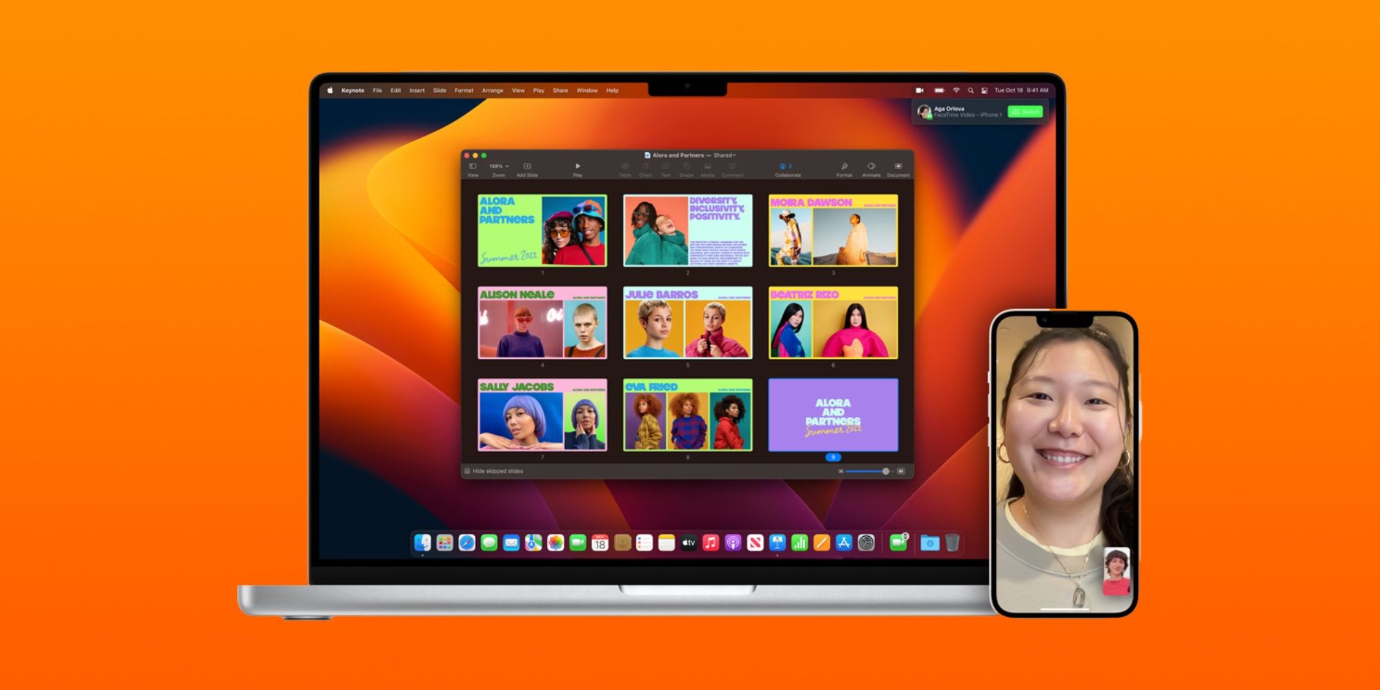 FaceTime Handoff between Mac and iPhone.