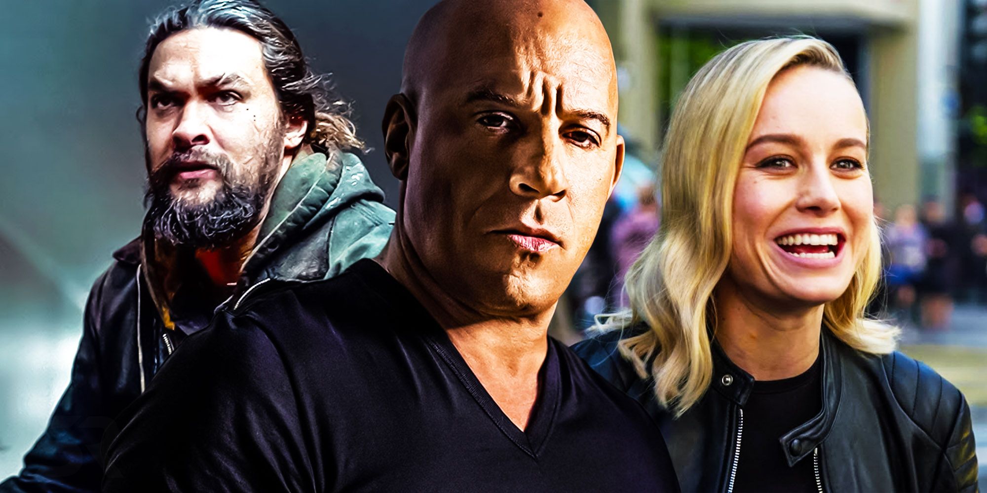 Jason Momoa, Vin Diesel, and Brie Larson in Fast and Furious 10