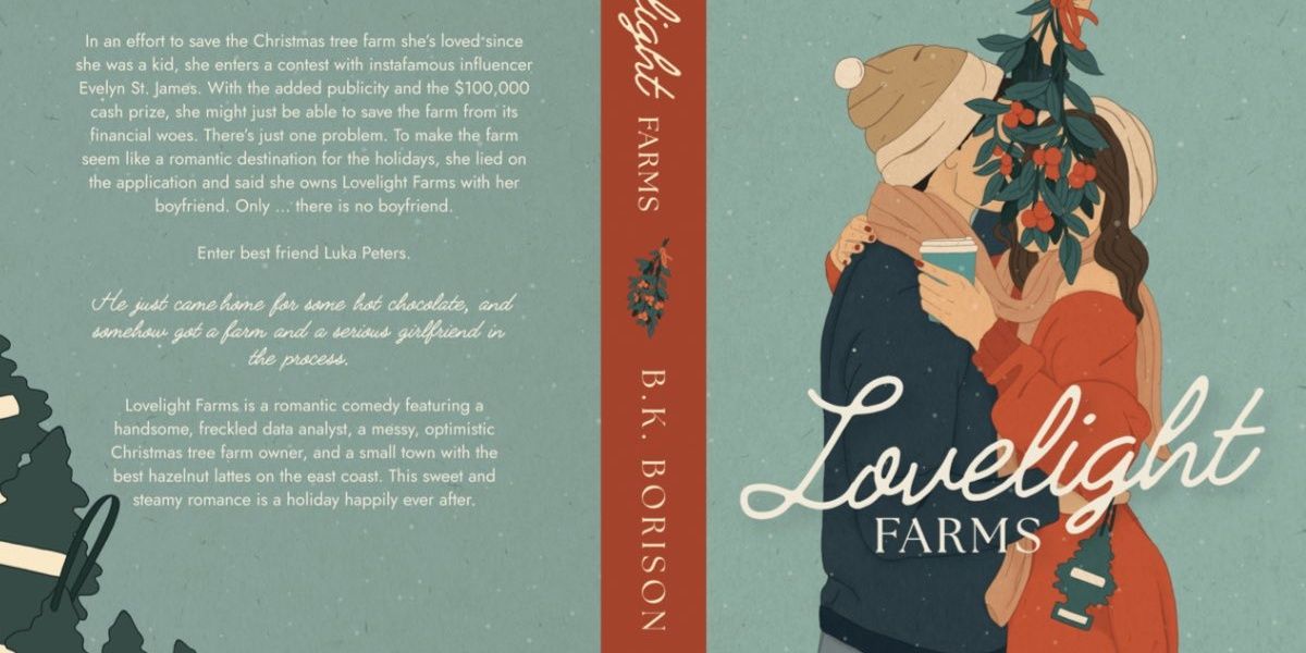 Lovelight Farms Book Cover with couple kissing under mistletoe