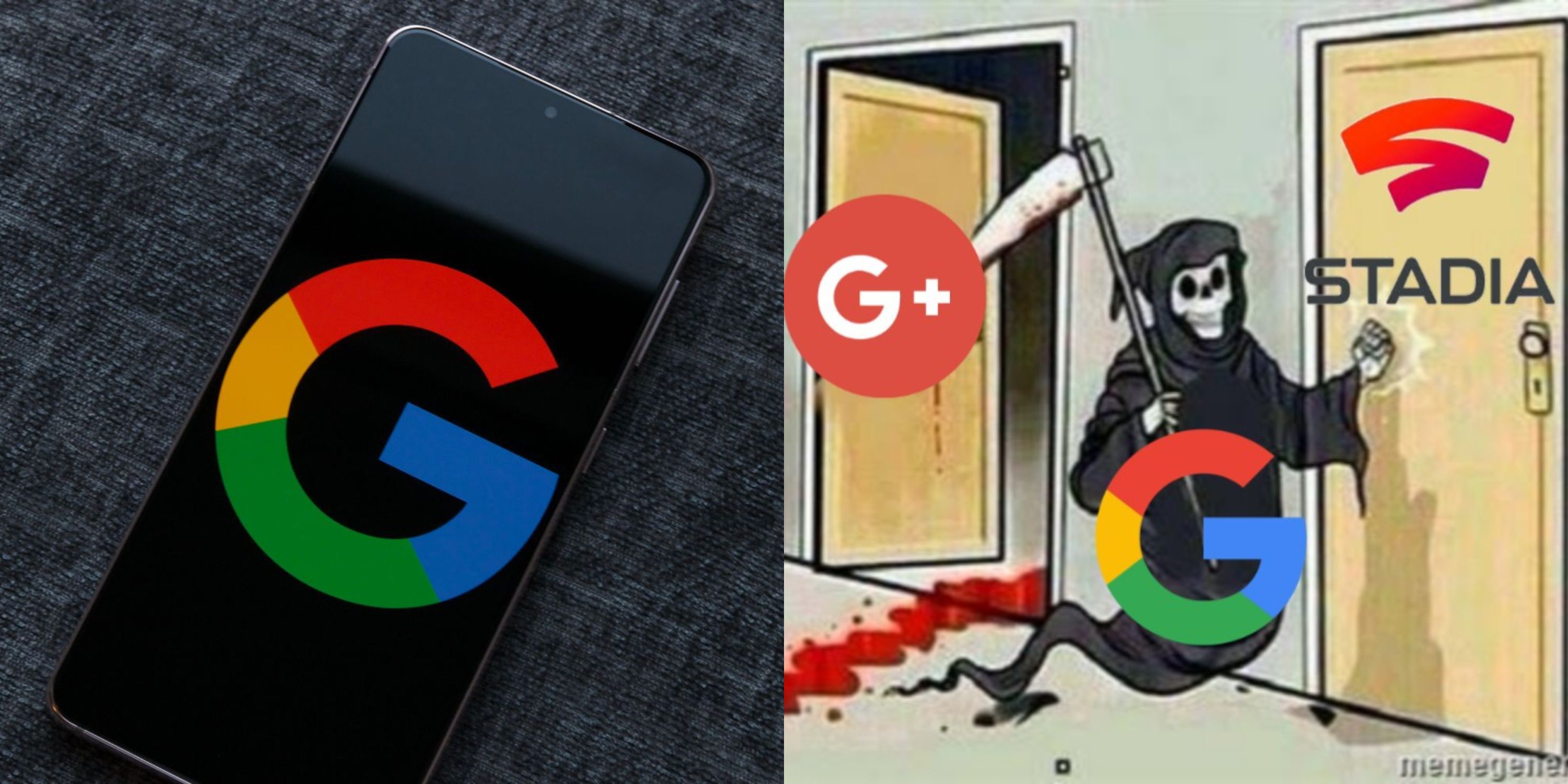 Featured-image-split-the-Google-logo-on-a-Pixel-phone-and-a-meme-about-the-end-of-Google-Stadia.jpg