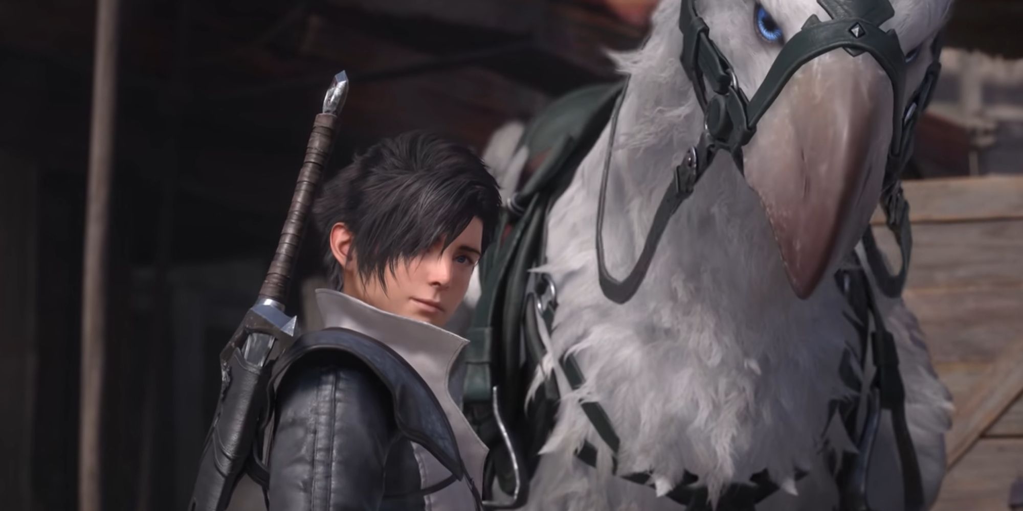 A young Clive Rosfield with a White Chocobo in Final Fantasy 16