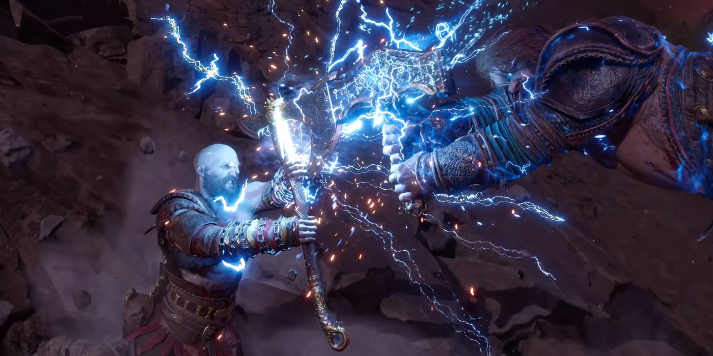 Final QTE Sequence during the Boss Battle with Thor in God of War Ragnarök