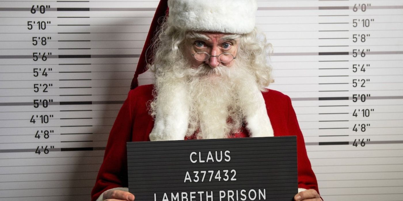 A mugshot of Santa Claus from the movie Get Santa. 