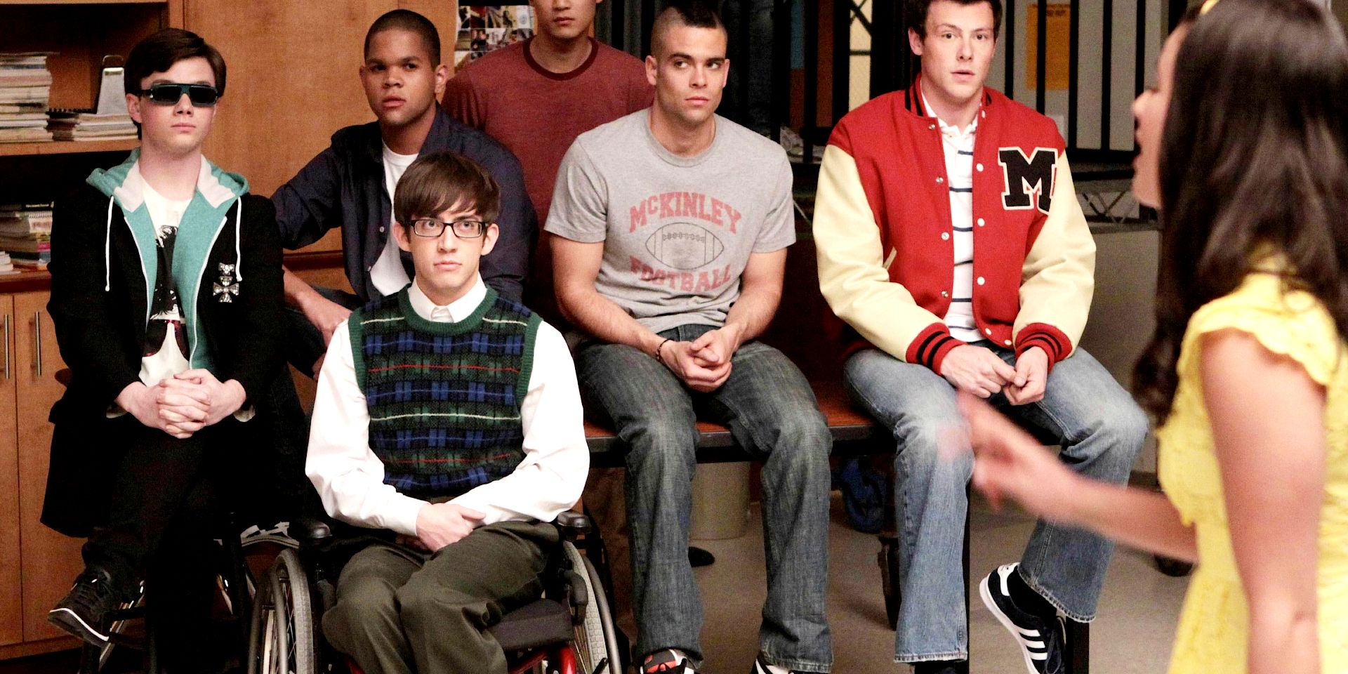 Glee characters Artie Rachel Kurt Puck Finn