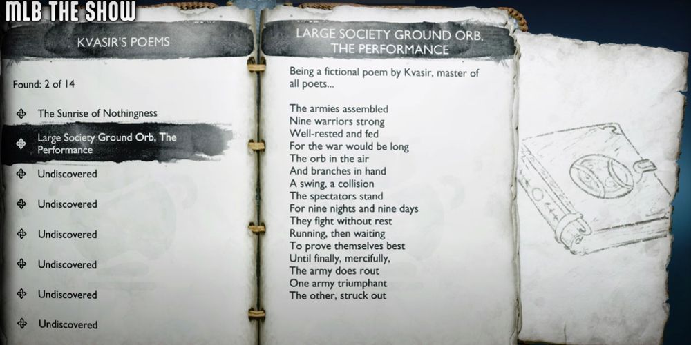 Um poema da MLB the Show é visto em God of War Ragnarok