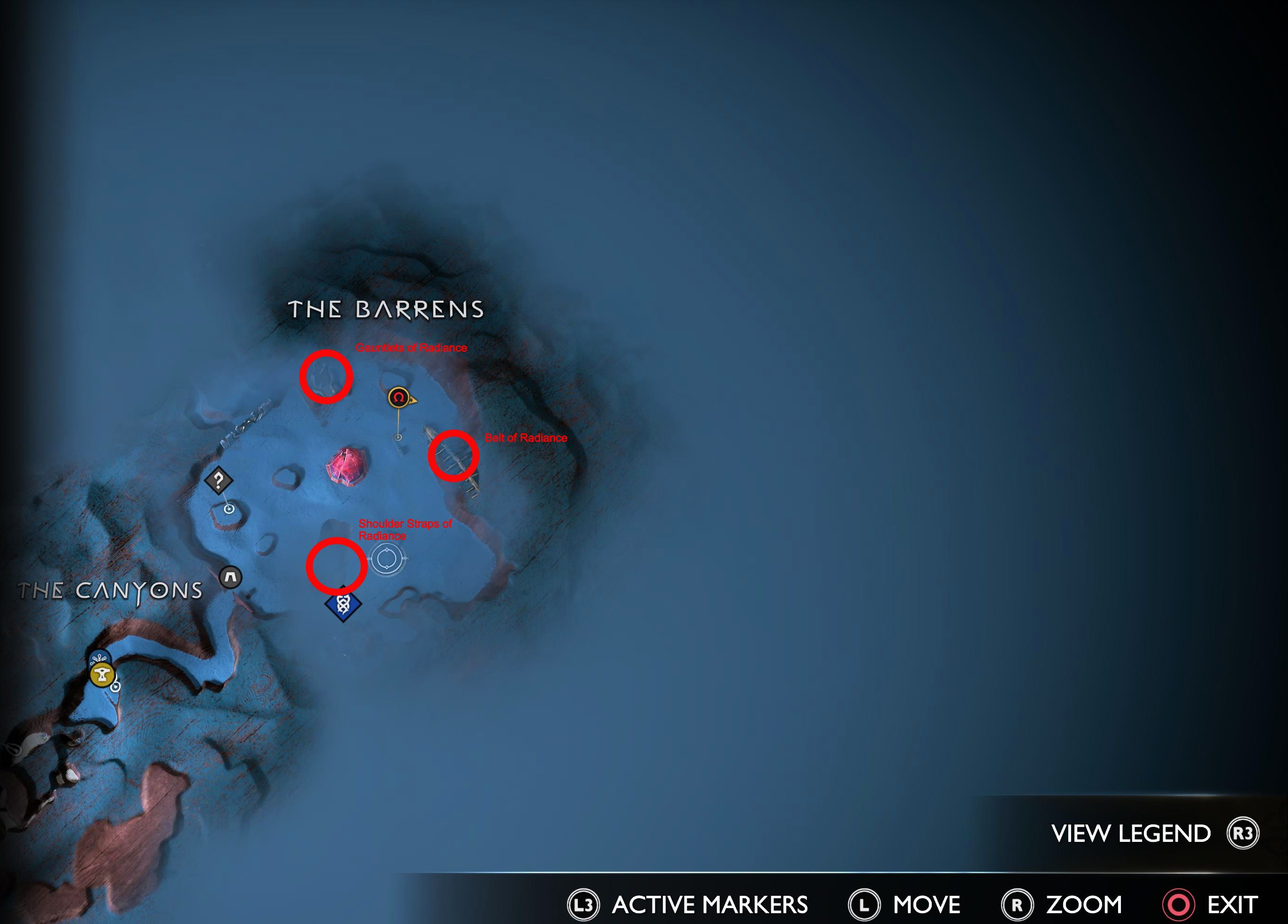God of War Ragnarok Alfheim All Realm Shift Radiance Armor Set Pieces Map Locations
