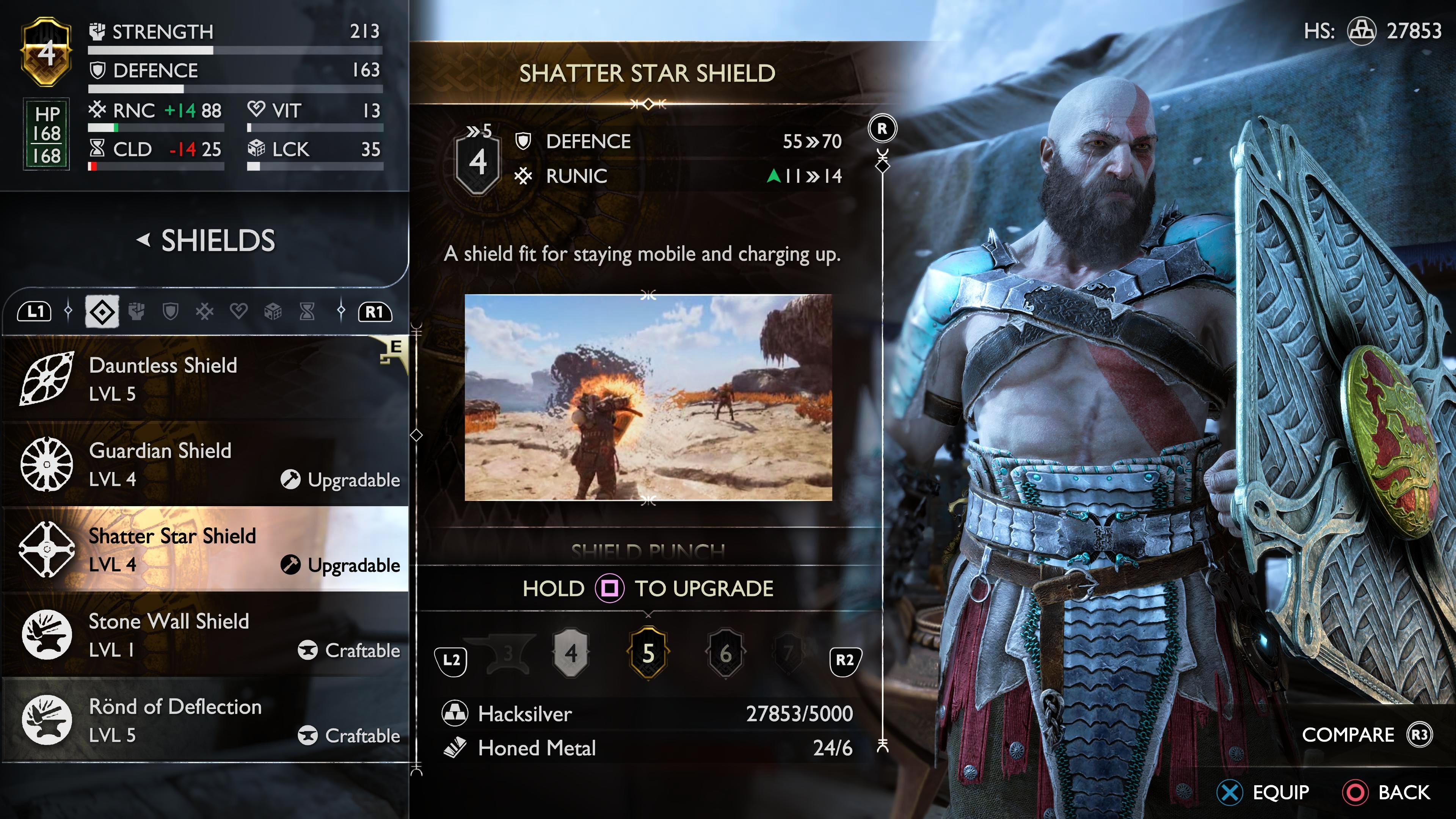 God of War Ragnarök Kratos Holding Shatter Star Shield