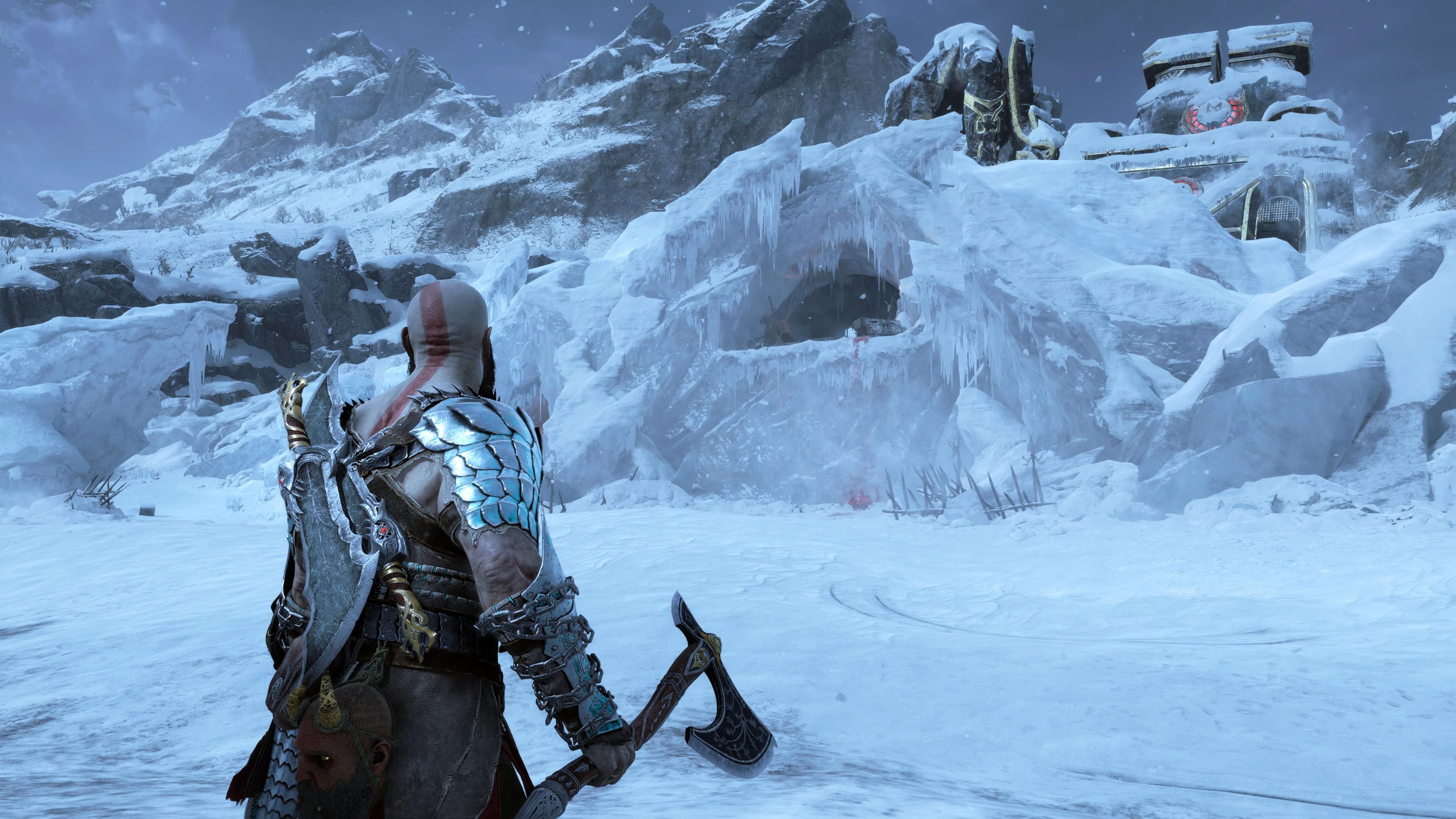 God of War Ragnarök Kratos Melihat Penjaga Raider Di Danau Sembilan Midgard