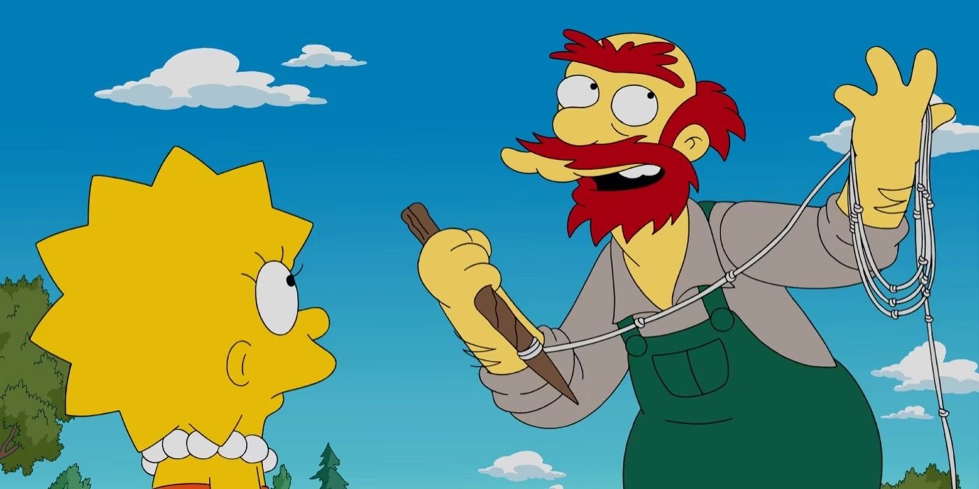 Le jardinier Willie parle à Lisa dans Les Simpson
