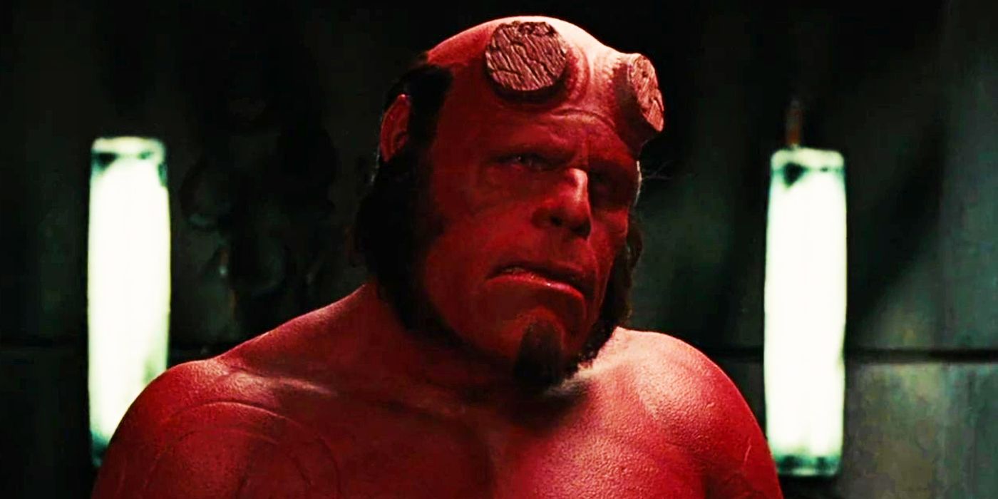 Hellboy grimacing in Hellboy 2