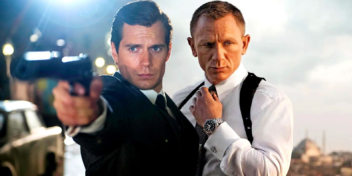 Custom image of Henry Cavill and Daniel Craig as James Bond.