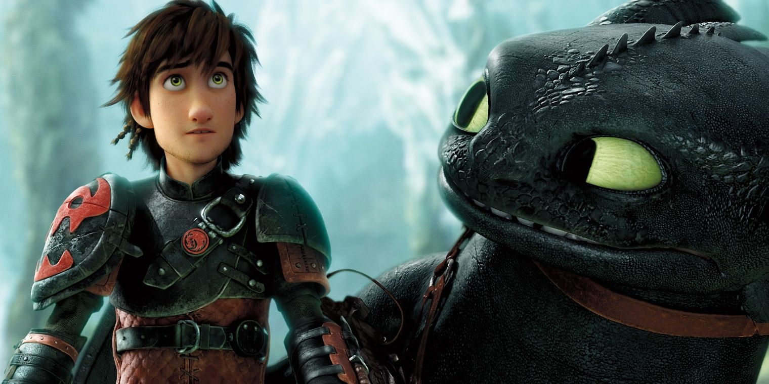 Hiccup and Toothless together in How to Train Your Dragon 2 