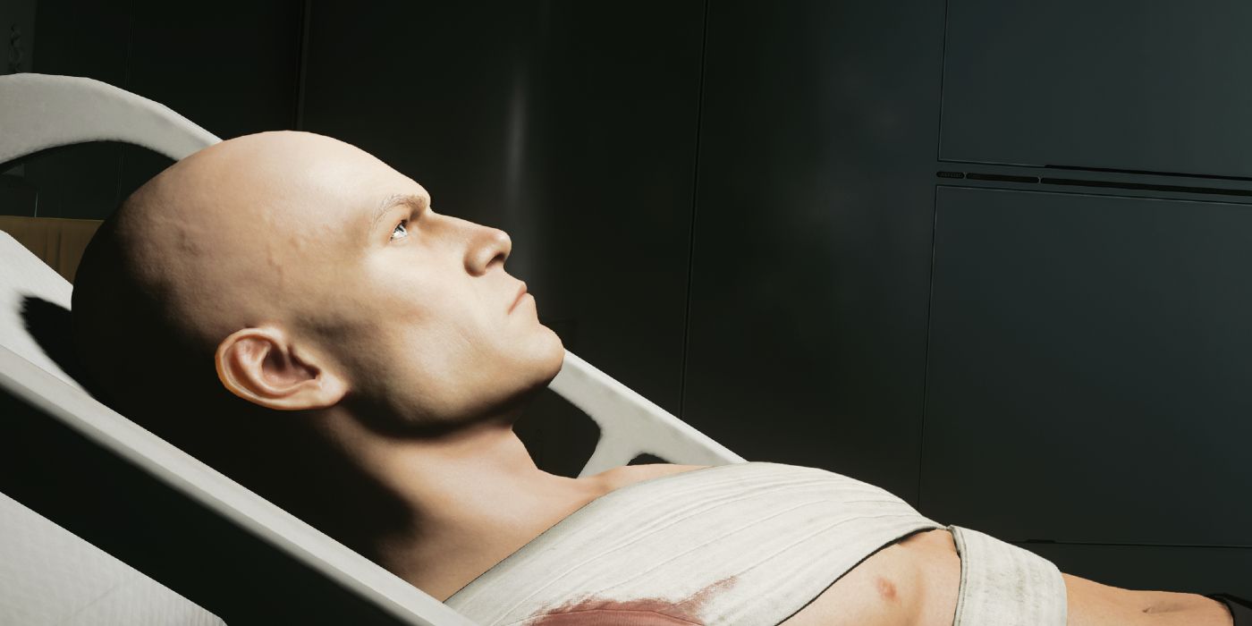 Agent 47 On a Hospital Bed in Hitman 3