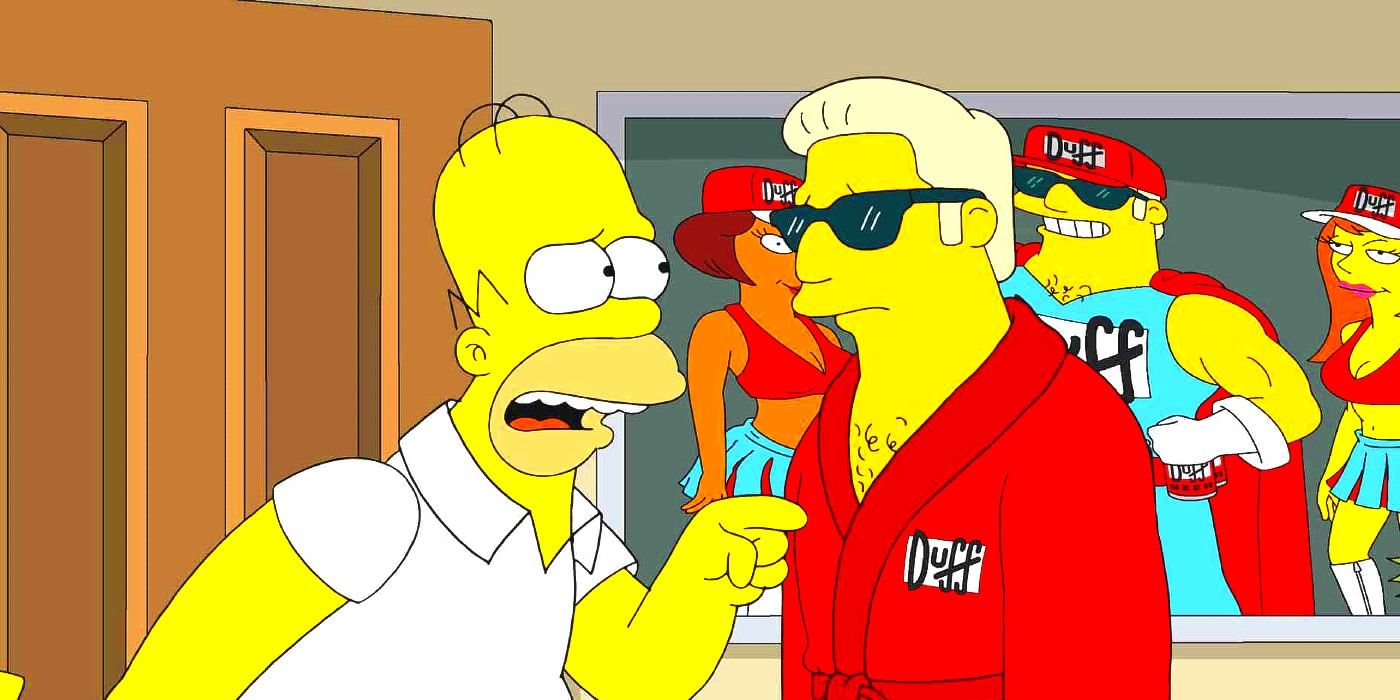 Homer admonishes Duffman in The Simpsons season 34 episode 7