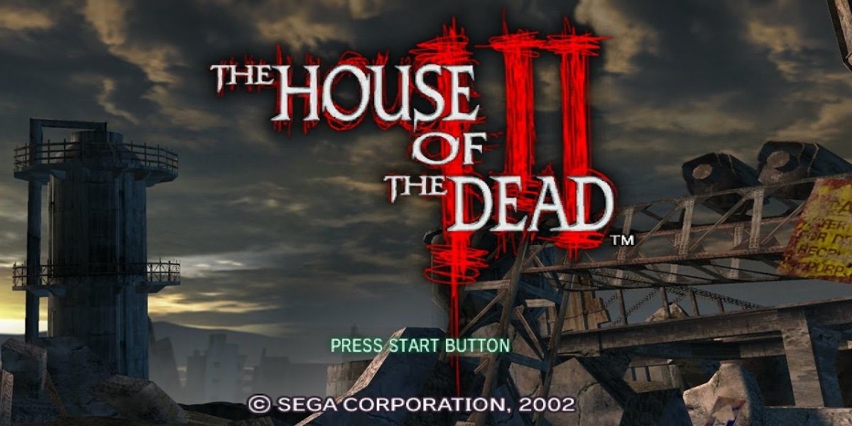 A tela de título do videogame House of the Dead 3