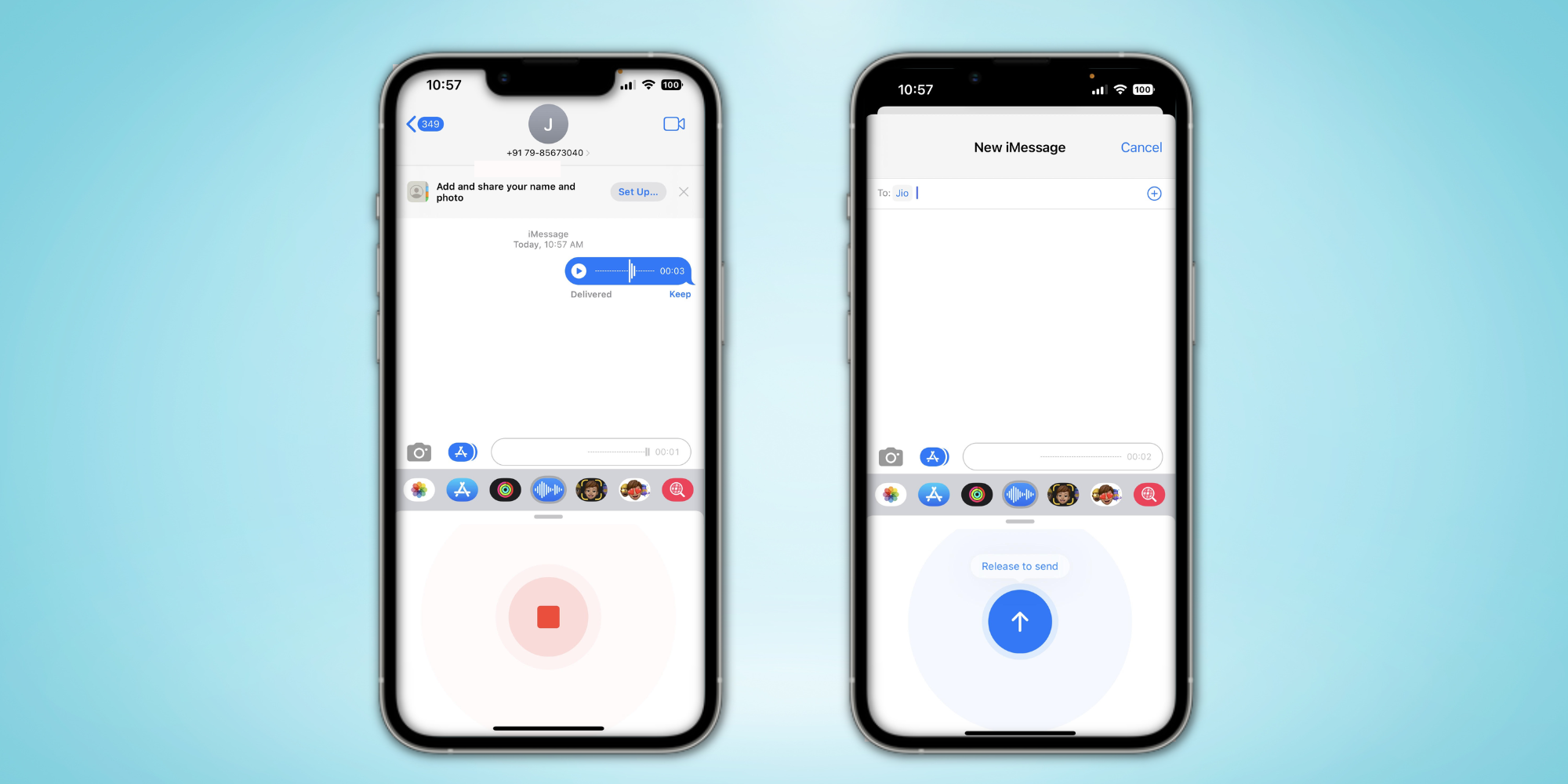 Como gravar mensagens de envio de voz de um iPhone com iOS 16