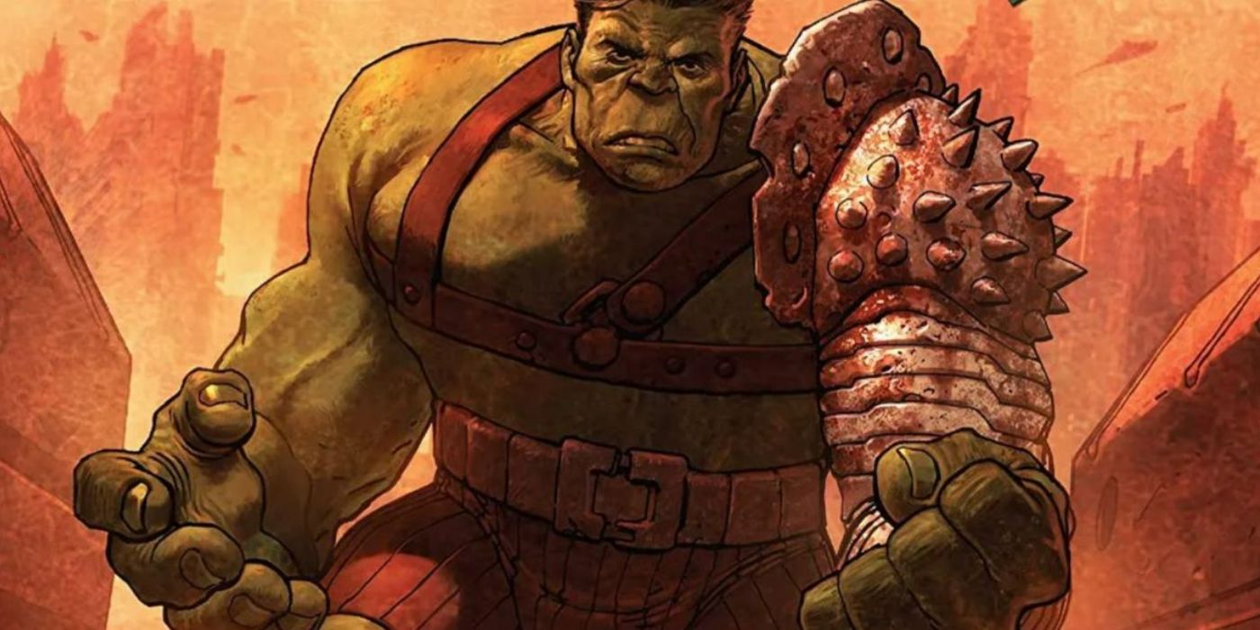 Hulk wearing his armor in Planet Hulk cover art.