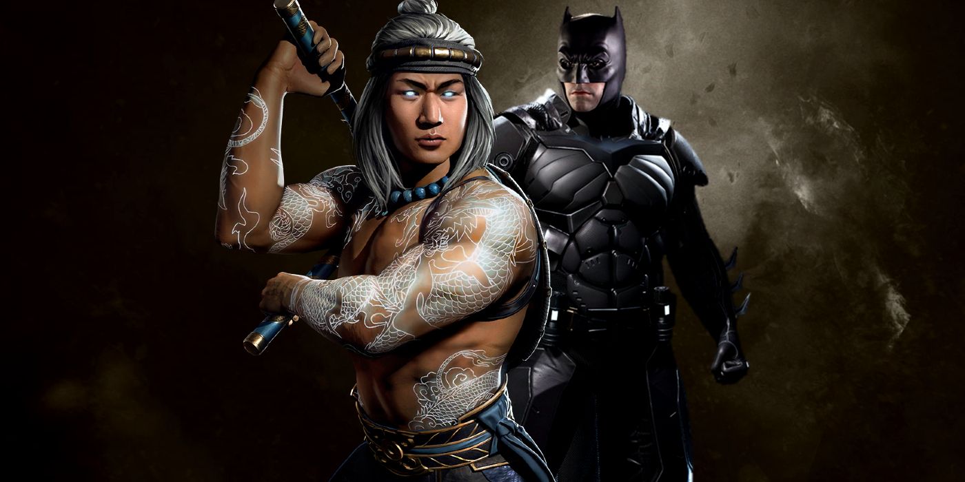 Image of Liu Kang from Mortal Kombat 12 next to Batman from Injustice 2.