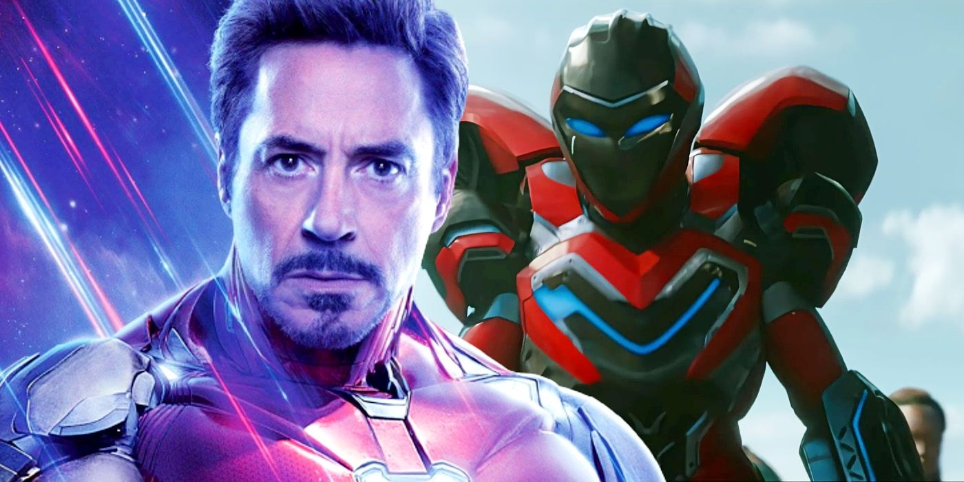 Robert Downey Jr.'s Iron Man and Dominique Thorne's Ironheart juxtaposed in a custom image.