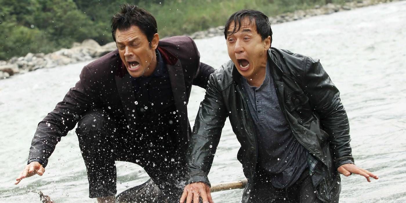 Jackie Chan e Johnny Knoxville em foto de Skiptrace