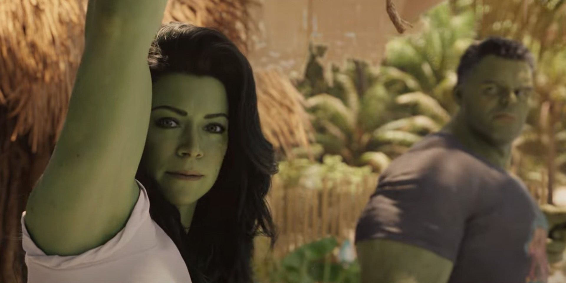 Jen and Bruce working out in She-Hulk