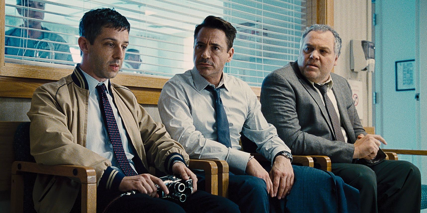Jeremy Strong, Robert Downey Jr. and Vincent D'Onofrio in The Judge