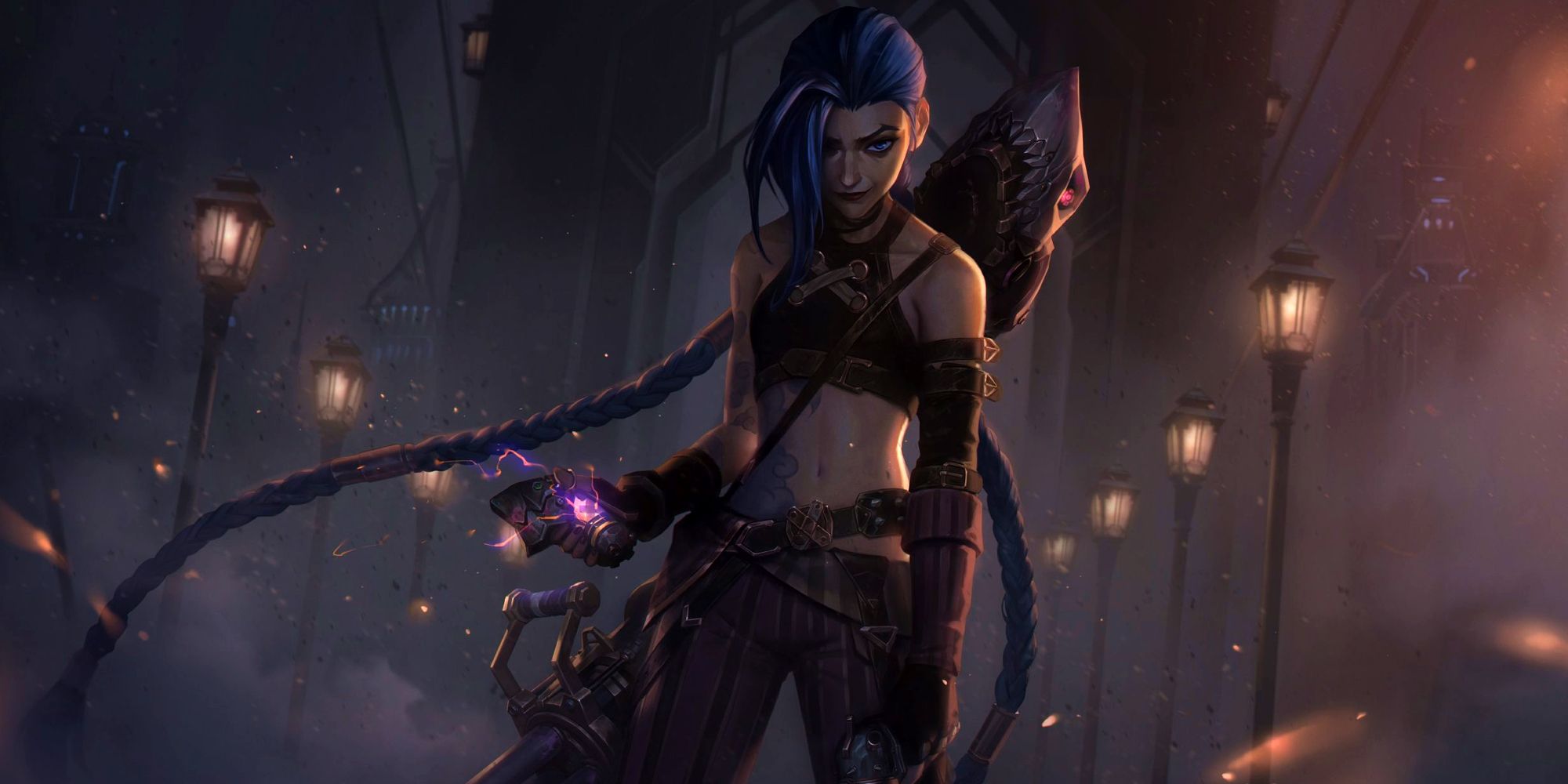 Uma imagem da Jinx de League of Legends com sua skin Arcana.