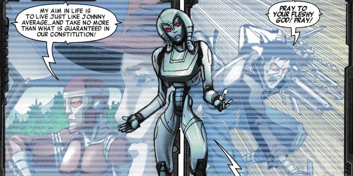 Jocasta opens her arms in Marvel comics