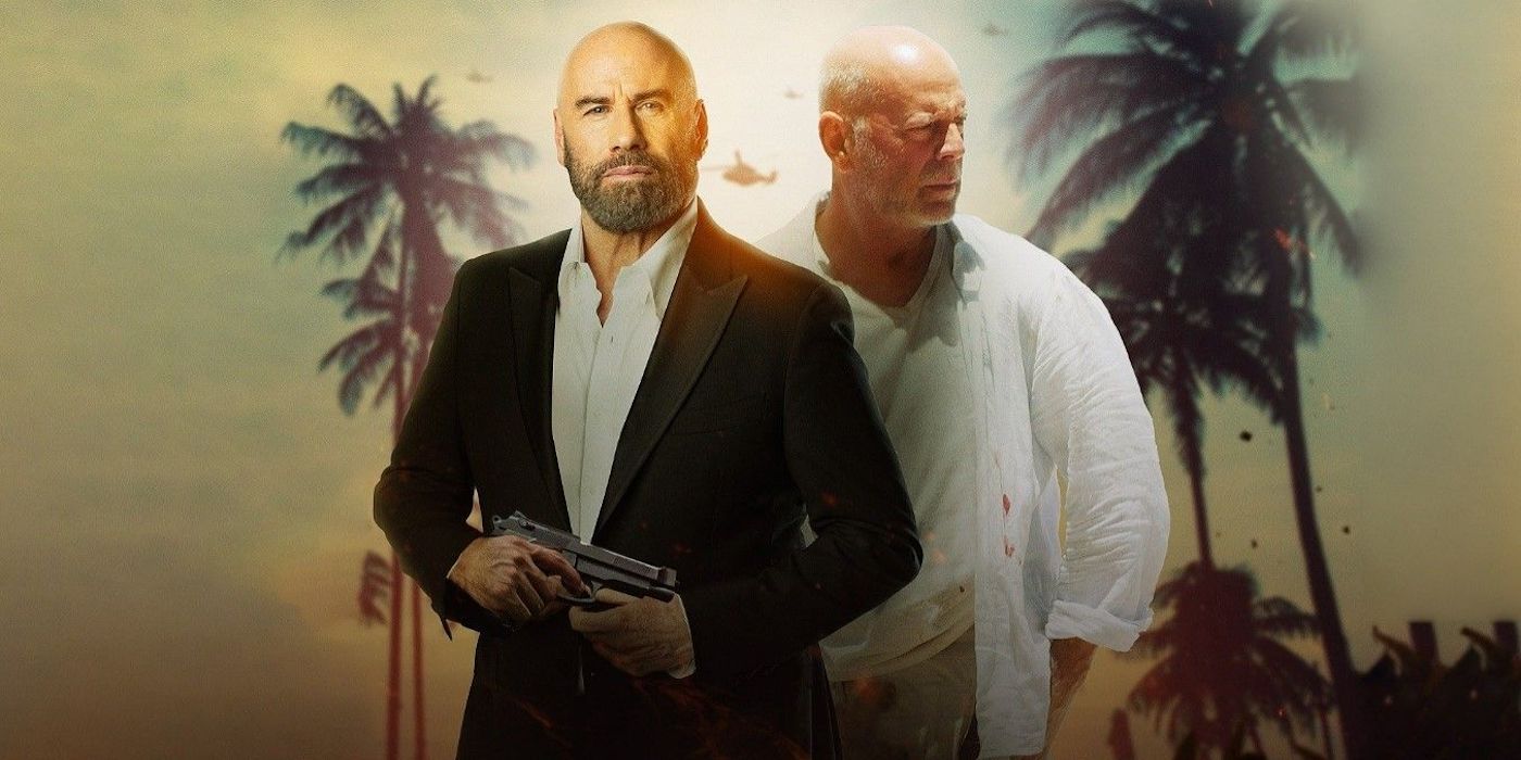 John Travolta and Bruce Willis in Paradise City poster