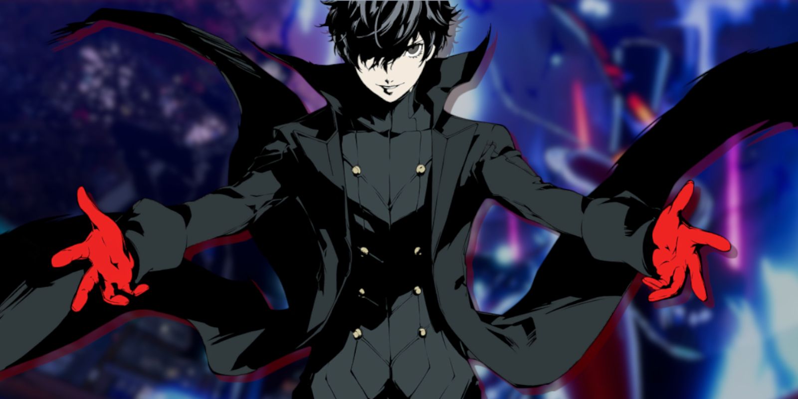 Joker extends his arms out in art from Persona 5