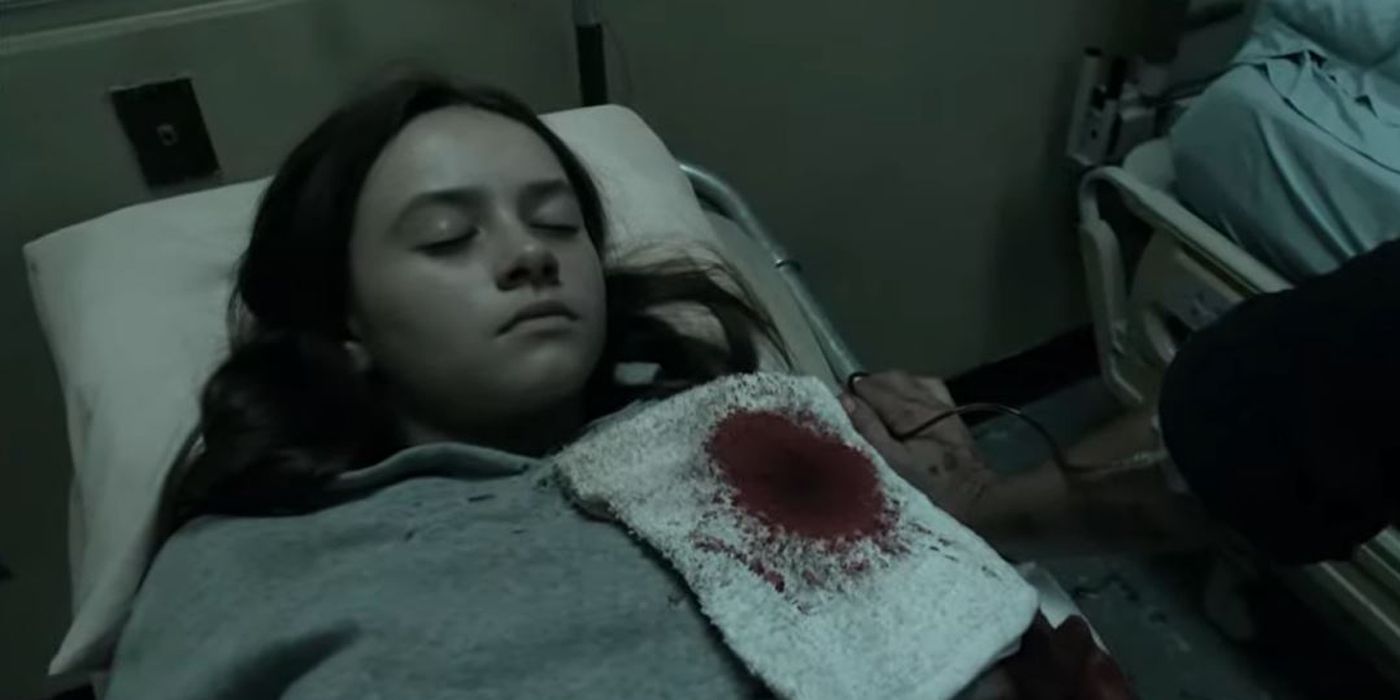 Judith with a gunshot wound in The Walking Dead.