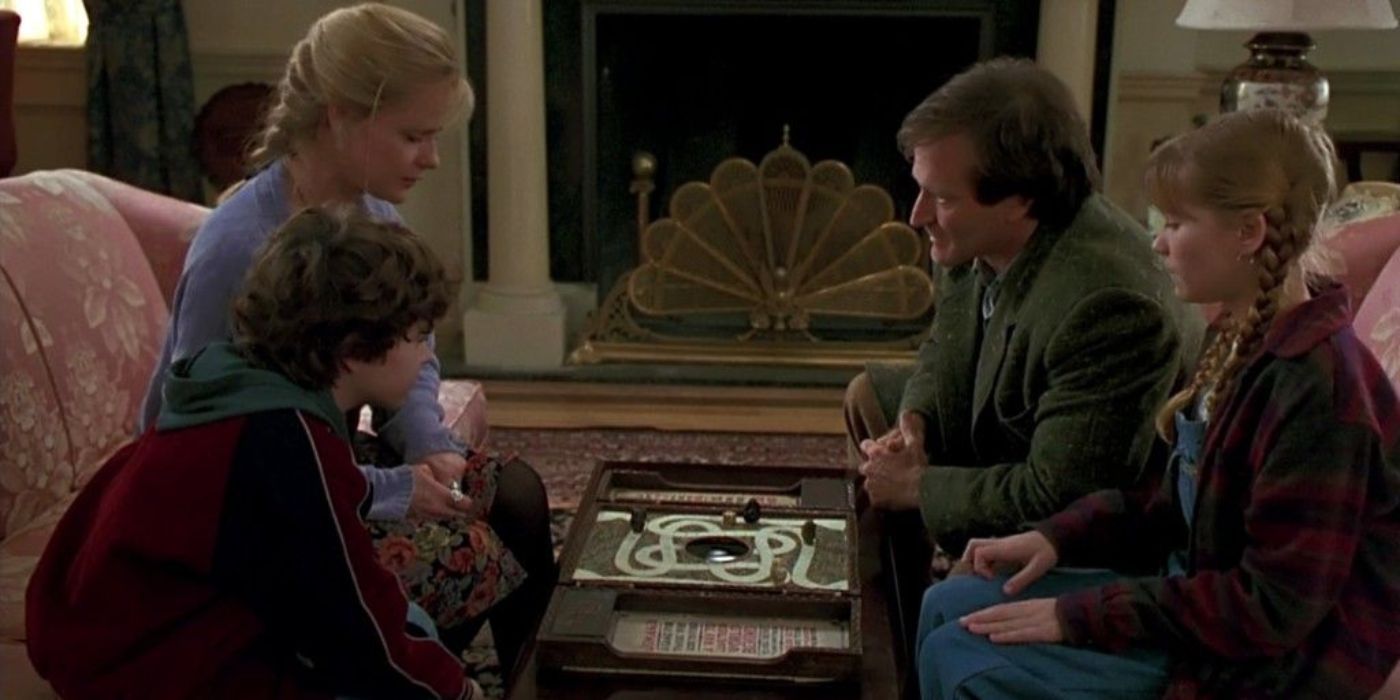 The cast plays the boardgame in Jumanji in 1995