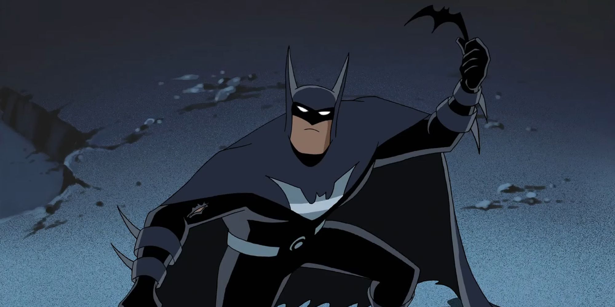 Justice Lord Batman se preparando para lançar um Batarang na Liga da Justiça
