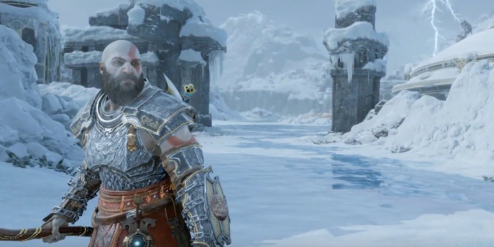 Kratos from God of war: Ragnarok in Steinbjorn Armor Set.