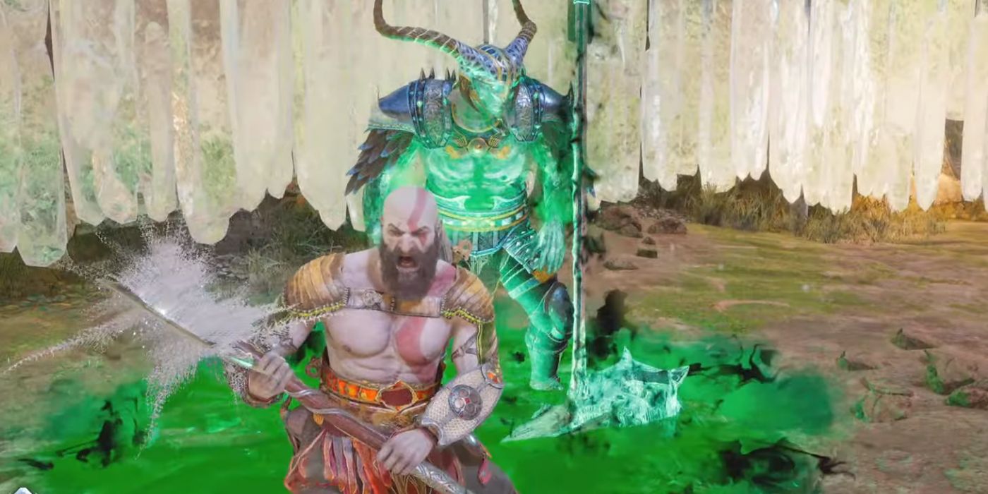 Kratos se afasta de Haklangr, o barbudo, por desprezo em God of War Ragnarök