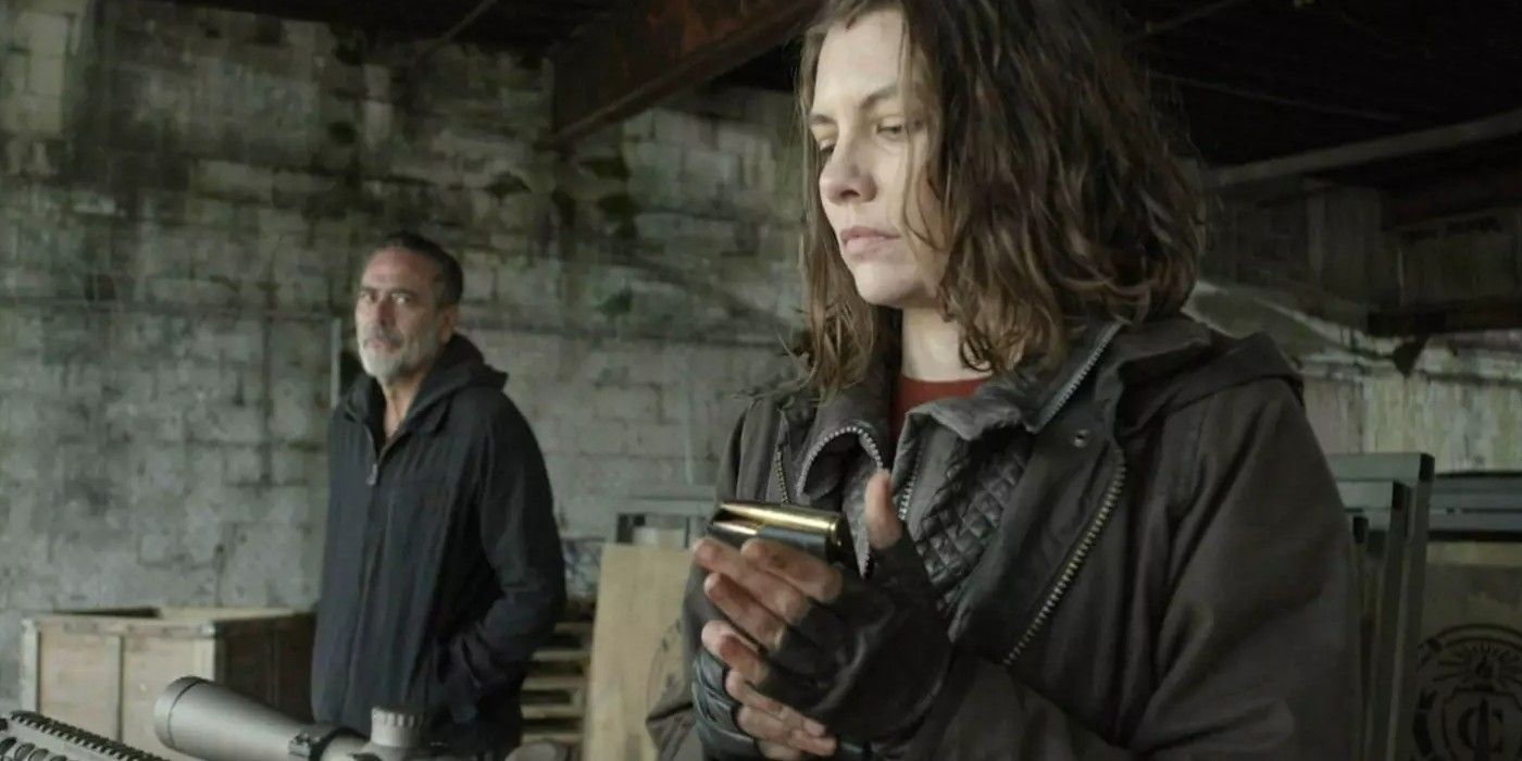 Lauren Cohan as Maggie and Jeffrey Dean Morgan as Negan in The Walking Dead