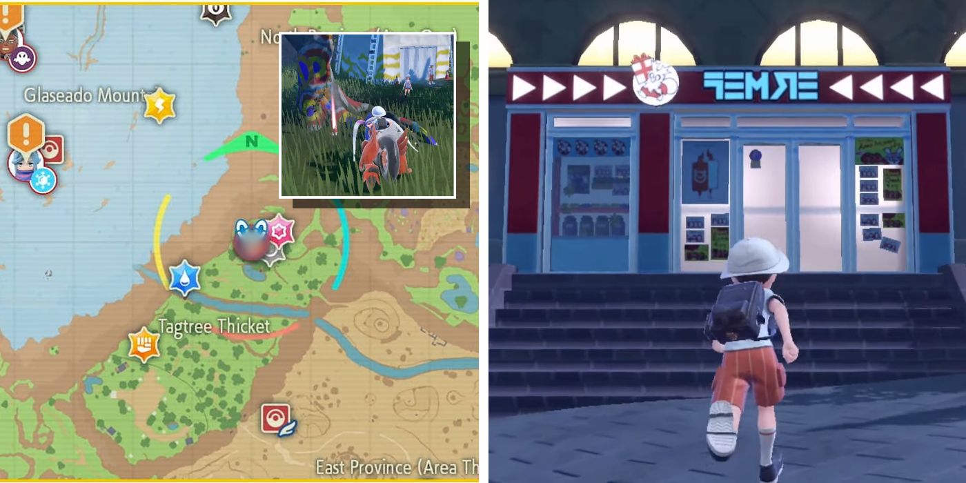 Localização do mapa Leaf Stone e visita a um Delibird Presentes para comprar uma Leaf Stone em Pokémon Scarlet & Violet