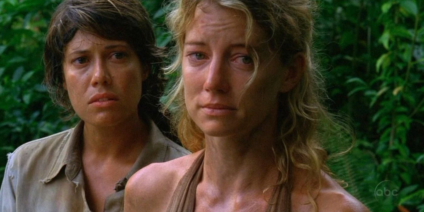 Libby from Lost looks sad as a concerned Cindy stands behind her