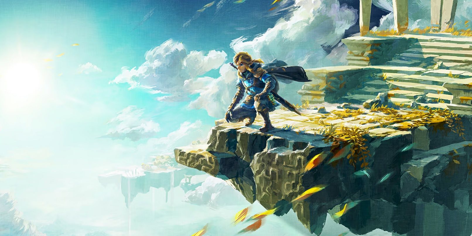 Link In Tears Of The Kingdom Offical Art Floating Island