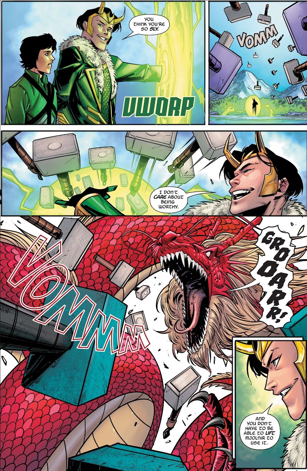 Loki usando Mjolnir