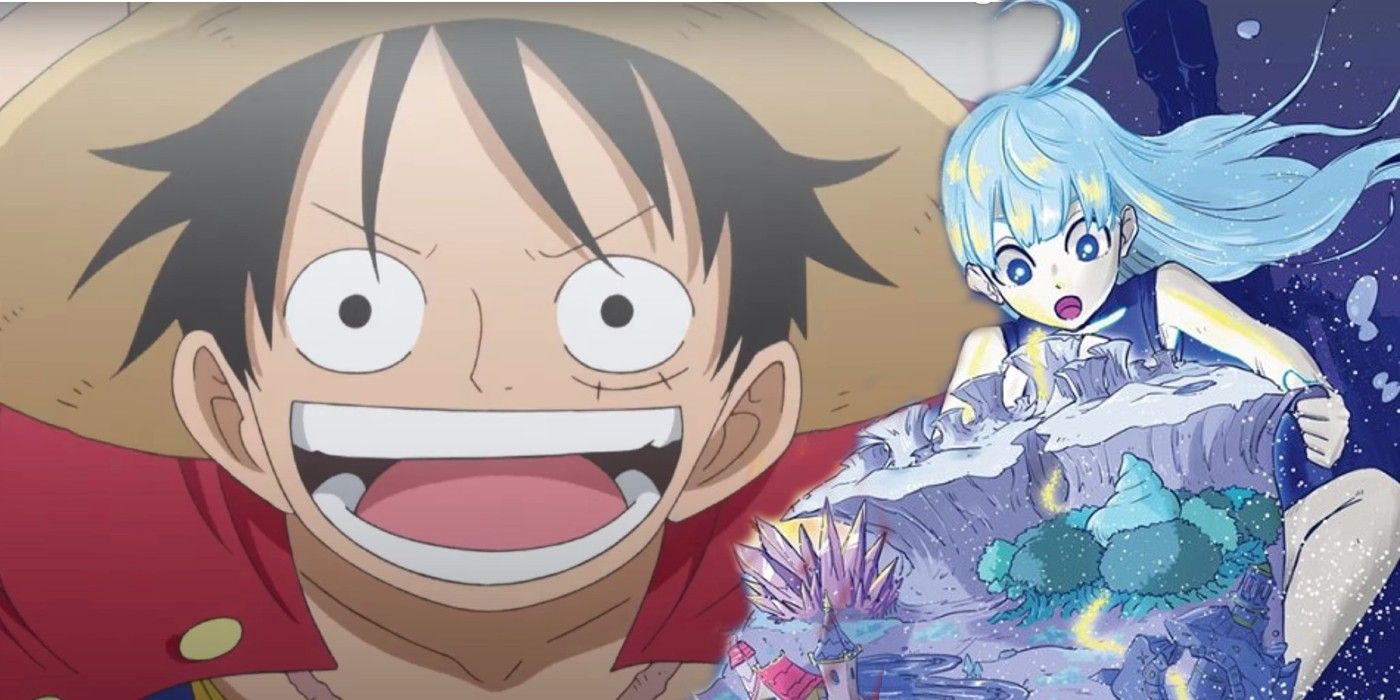 Luffy ao lado de Gluna