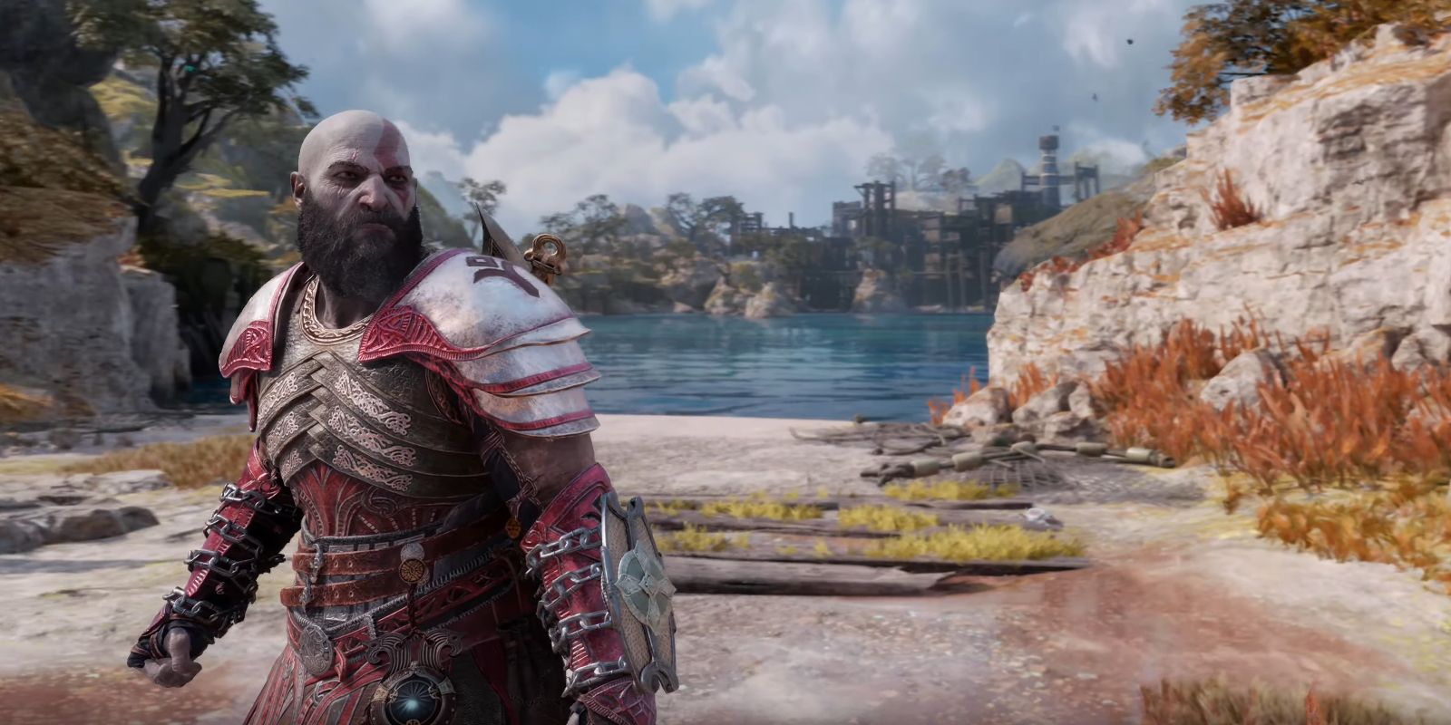 God of War Ragnarok's set called Lunda's Lost Armor, worn by Kratos.