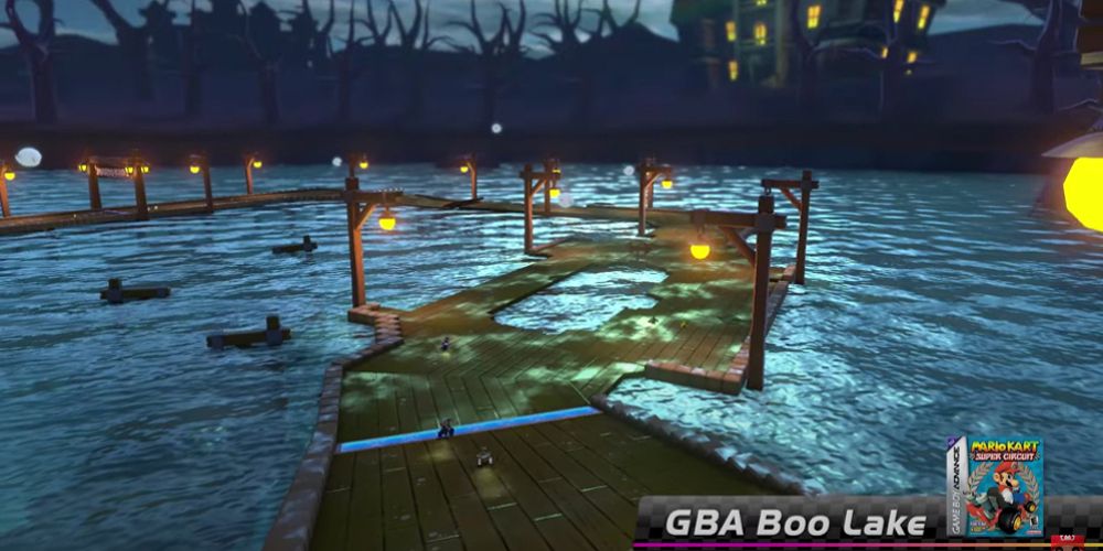 Boo Lake is seen in Mario Kart 8