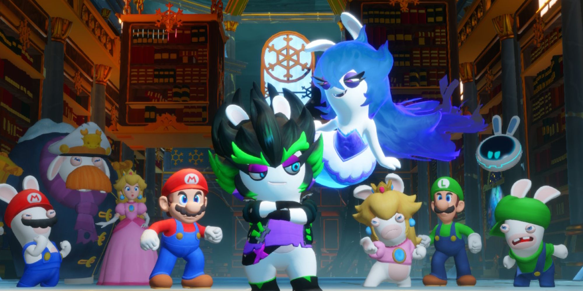Midnite trying to seduce Edge in Mario + Rabbids Sparks of Hope