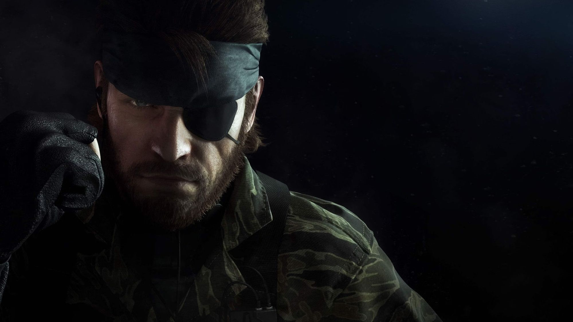 Uma imagem de Naked Snake de Metal Gear Solid 3 contra um fundo preto